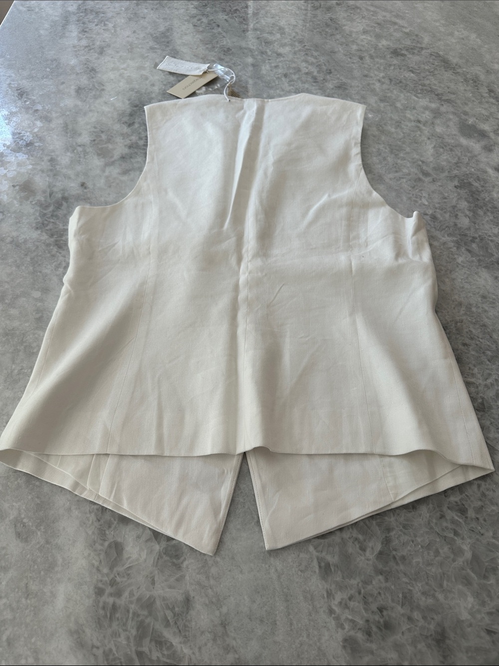 NWT Magaschoni Linen Vest, Size M, White - Picture 2 of 6
